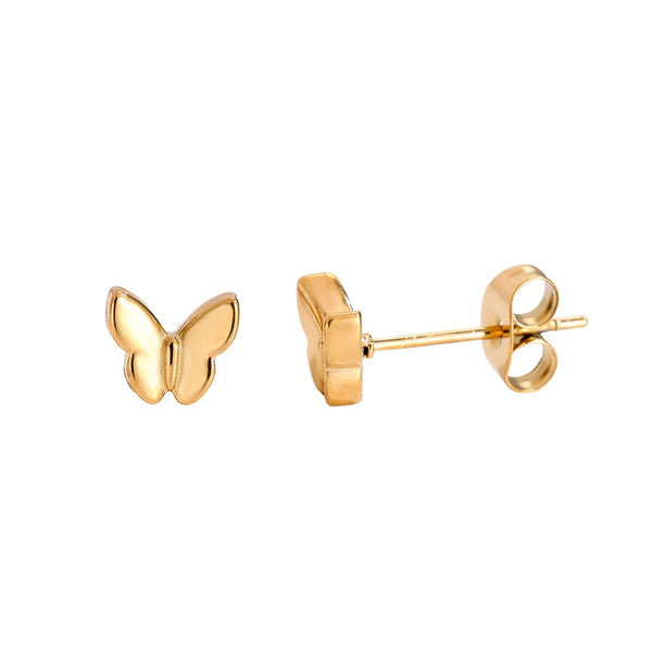 Nice Butterfly Edelstahl Ohrringe Gold