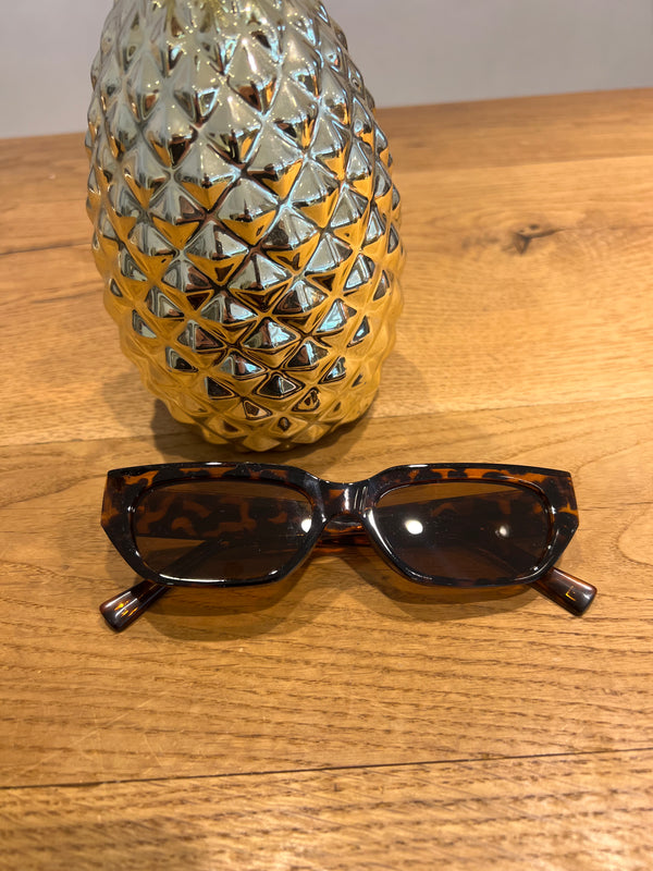 Schmale Sonnenbrille Eckig Leo Camel