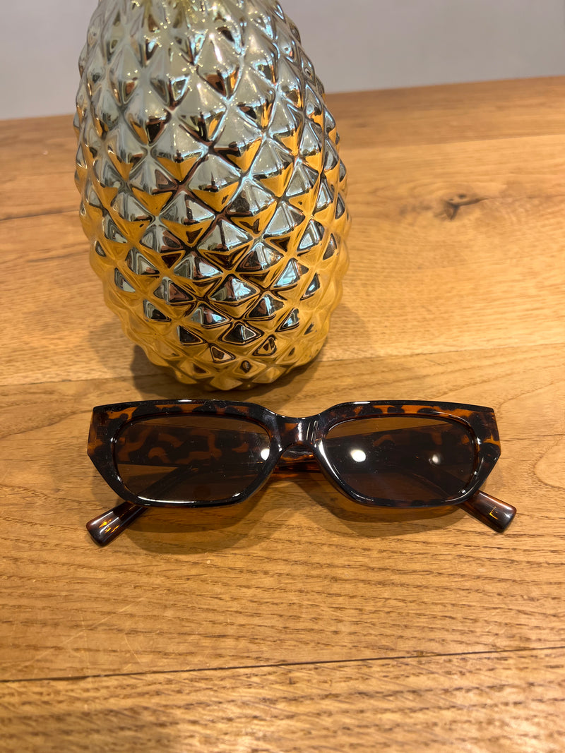 Schmale Sonnenbrille Eckig Leo Camel