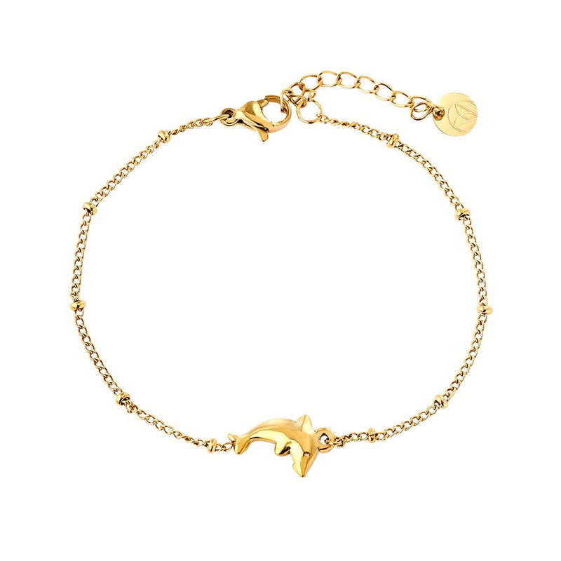 Nice Dolphin Edelstahl Armkette Gold