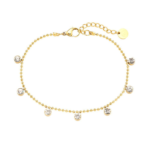 Nice Diamond Dots Edelstahl Armband Gold