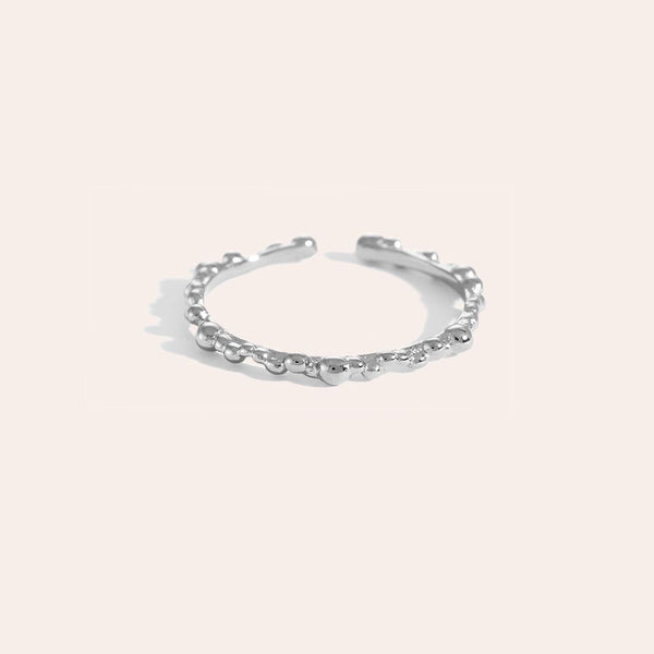 Tiny Dots Chain Edelstahl Ring Silber