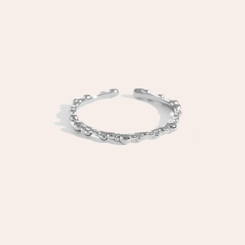 Tiny Dots Chain Edelstahl Ring Silber