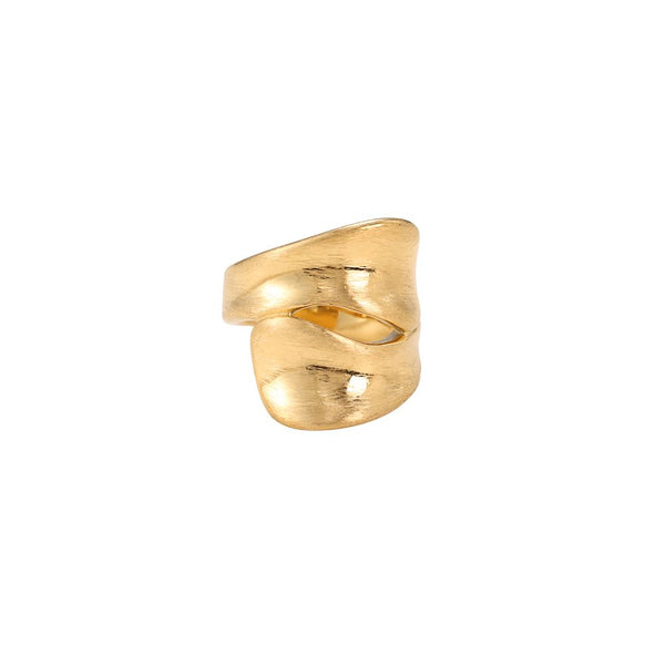 Matte Scratching Up 2 U Edelstahl Ring Gold