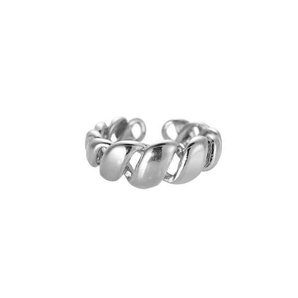 Allura Twist Edelstahl Ring Silber