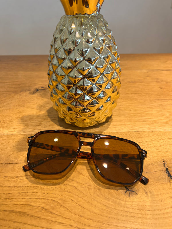 Sonnenbrille Eckig Leo Camel/Braun