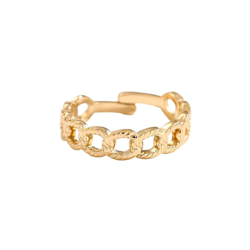 Chained Circles Edelstahl Ring Gold