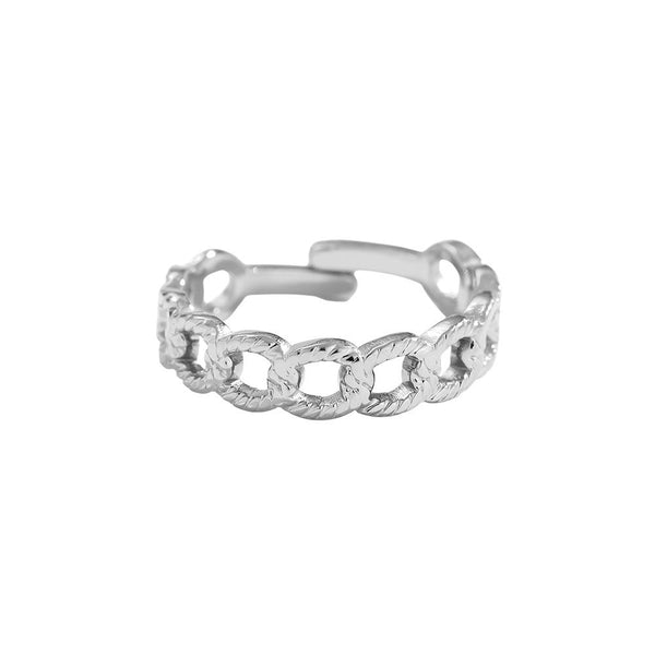 Chained Circles Edelstahl Ring Silber
