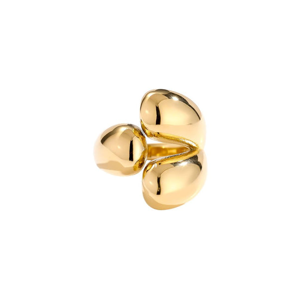 Three Drops Edelstahl Ring Gold