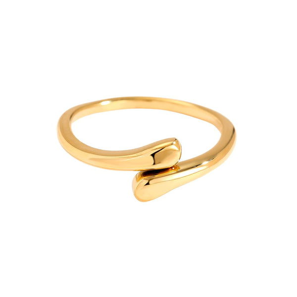 Tiny Drops Edelstahl Ring Gold