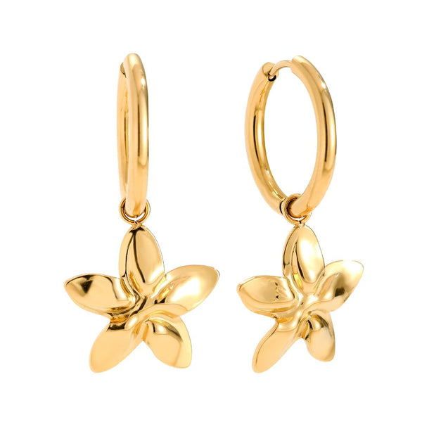 Nice Flower Edelstahl Ohrringe Gold