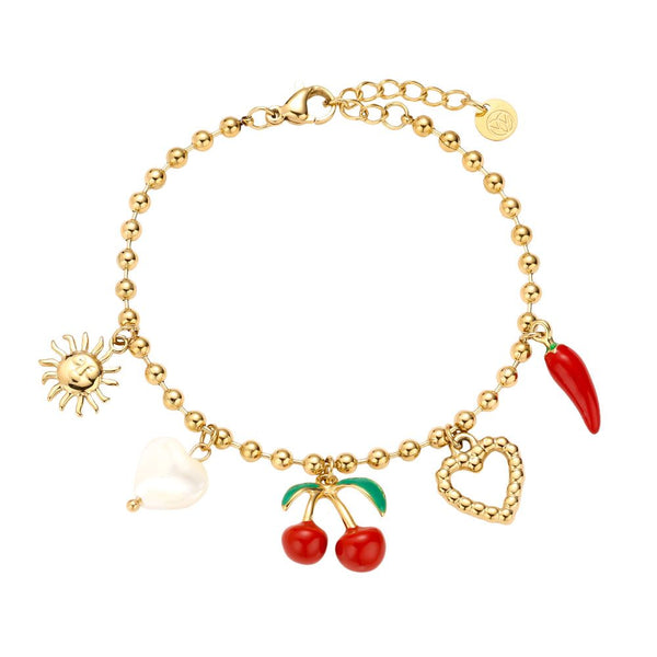 Many Nice Charms Edelstahl Armkette Gold