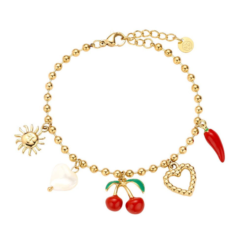 Many Nice Charms Edelstahl Armkette Gold