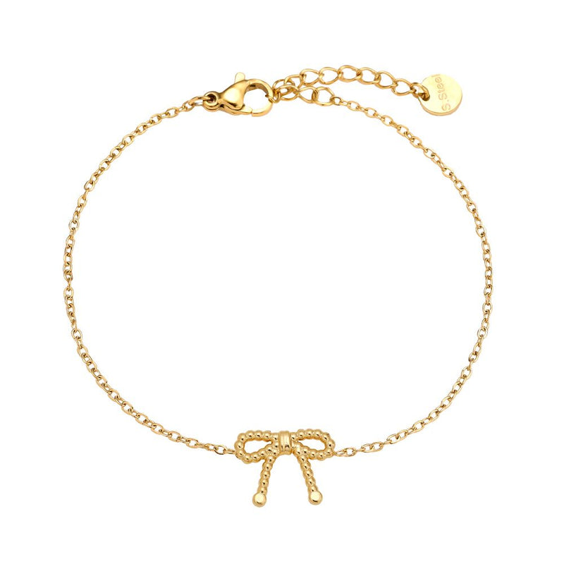 Dots Bowtie Edelstahl Armkette Gold