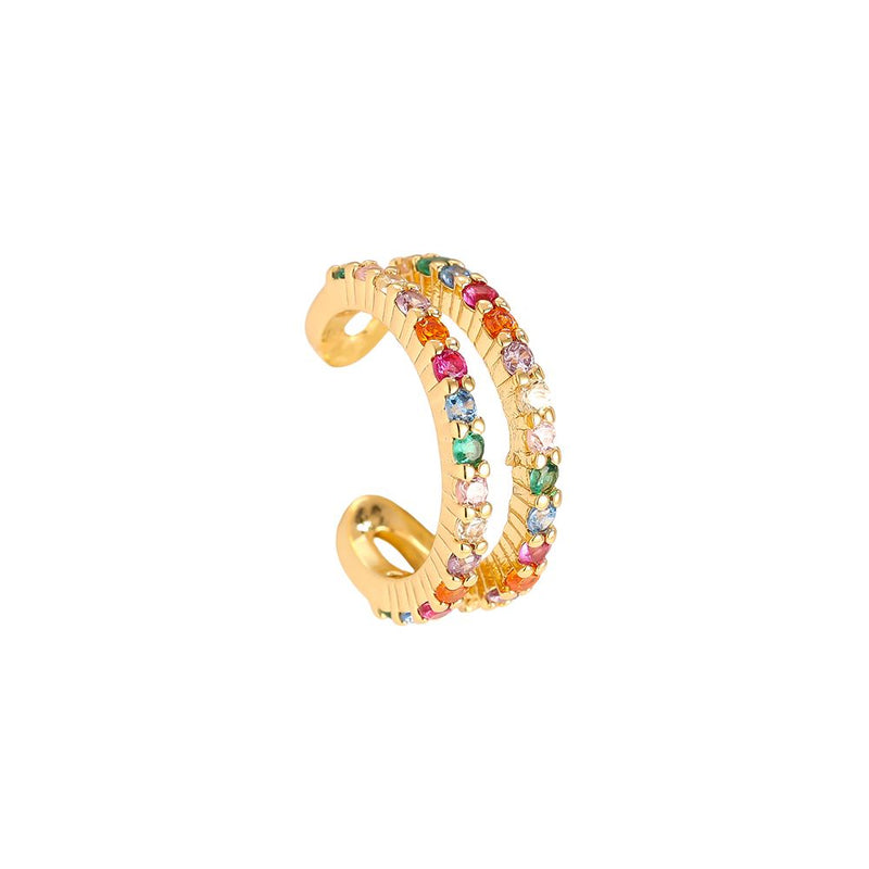 Fine Mini Diamonds Vergoldete Ear-Cuffs Gold/Bunt