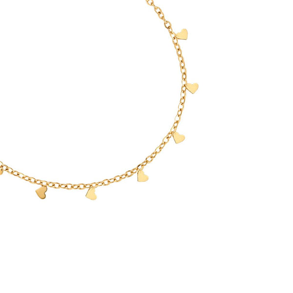 Mini Hearts Edelstahl Armband Gold