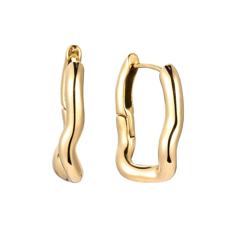 Molten Chain Link Edelstahl Ohrringe Gold