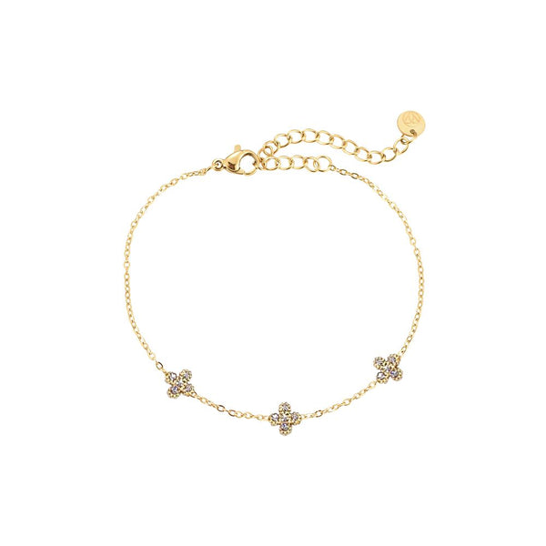 Tiny Lucky Flower Edelstahl Armband Gold