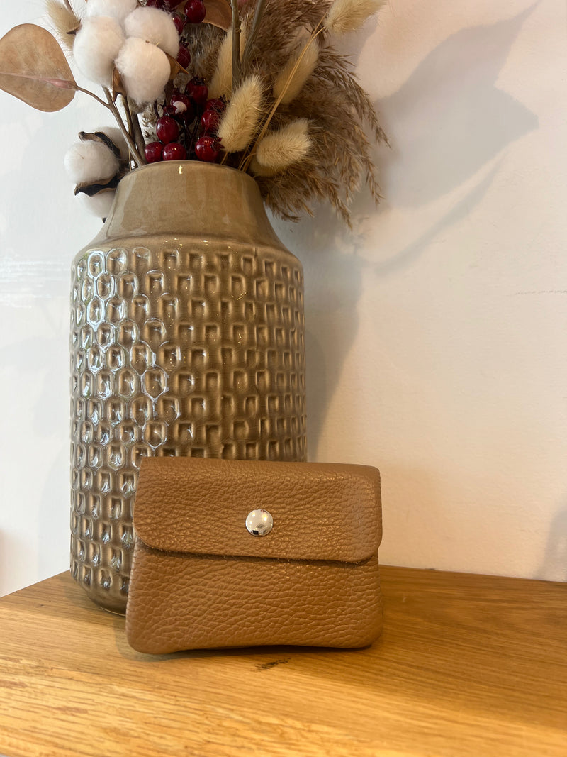 Leder Geldbeutel Klein Camel