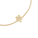 Sweet Diamond Flower Edelstahl Armkette Gold