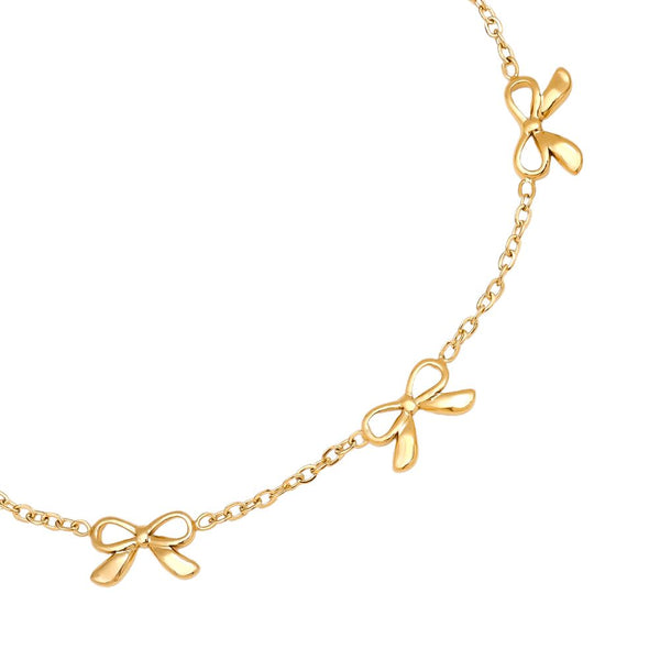 Tiny Bowtie Edelstahl Armkette Gold