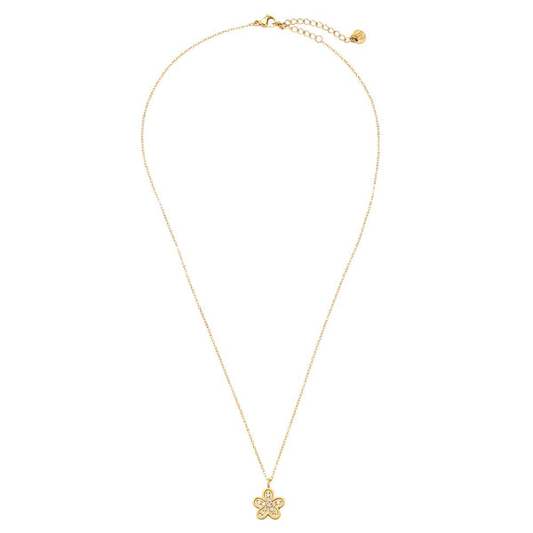 Sweet Diamond Flower Edelstahl Halskette Gold