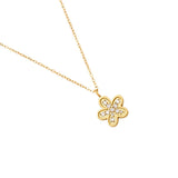 Sweet Diamond Flower Edelstahl Halskette Gold