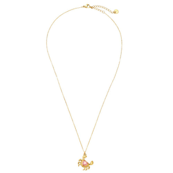 Crab And Diamond Edelstahl Halskette Gold