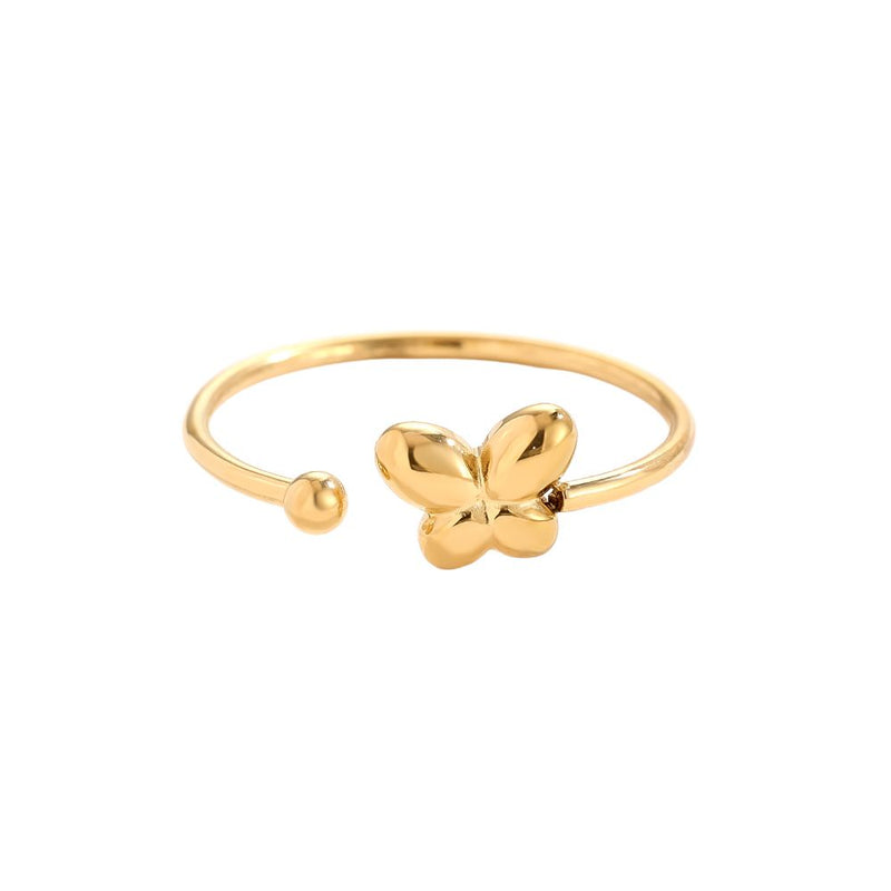 Little Butterfly Edelstahl Ring Gold