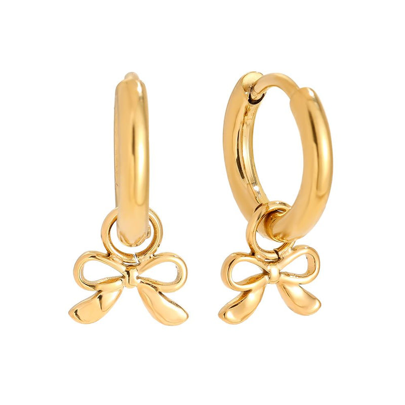 Tiny Bowtie Edelstahl Ohrringe Gold