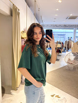 Brielle Heavy Oversized Tee Washed Solid Green
