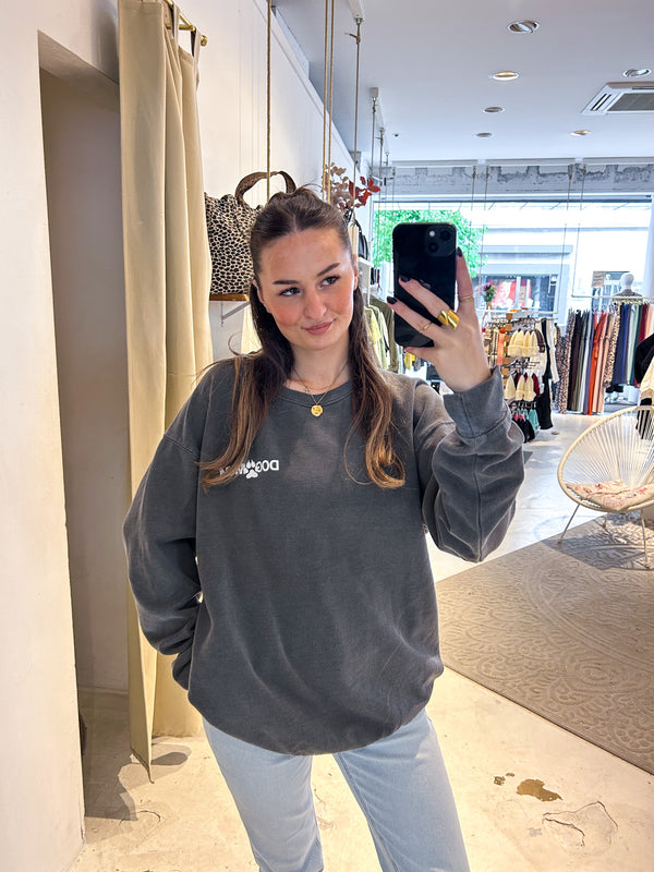 Dog Mum Crew Neck Dunkelgrau