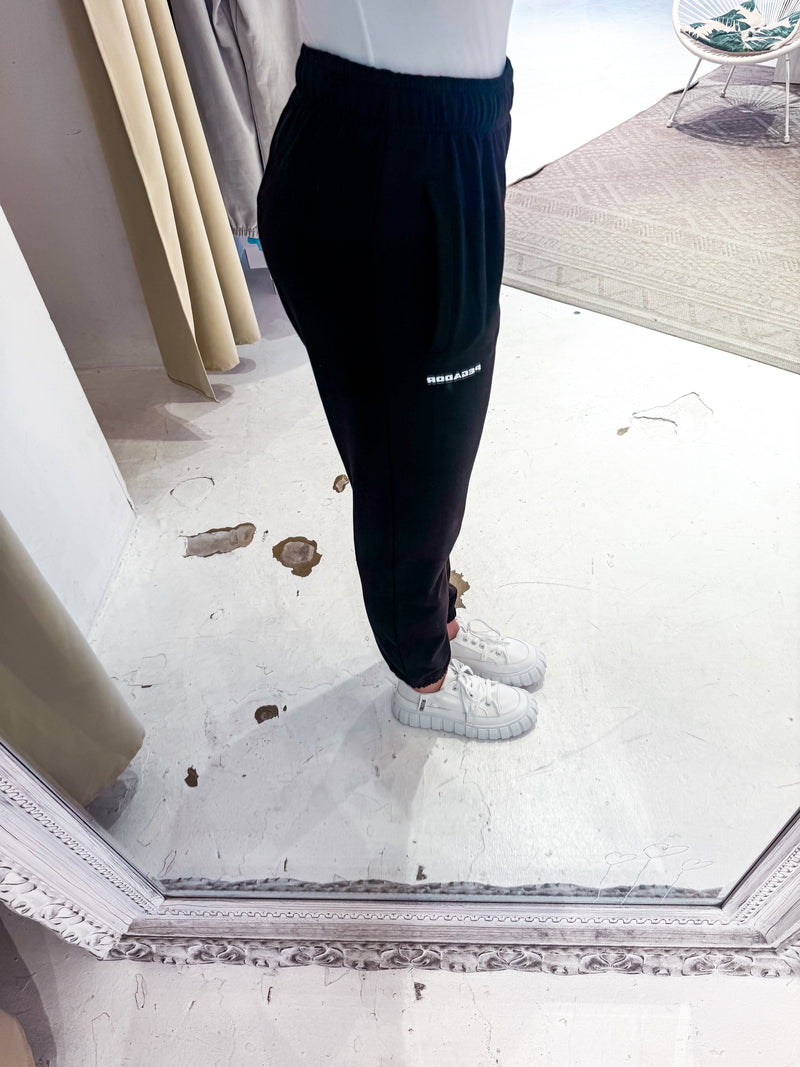 Villa High Waist Sweat Pants Black White Gum