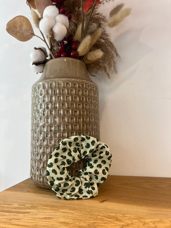 Scrunchie mit Muster Beige/Olive