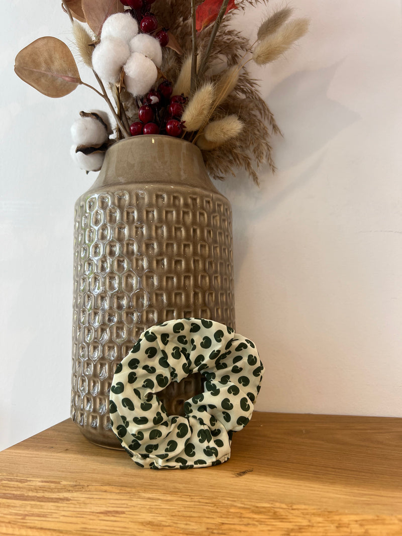 Scrunchie mit Muster Beige/Olive