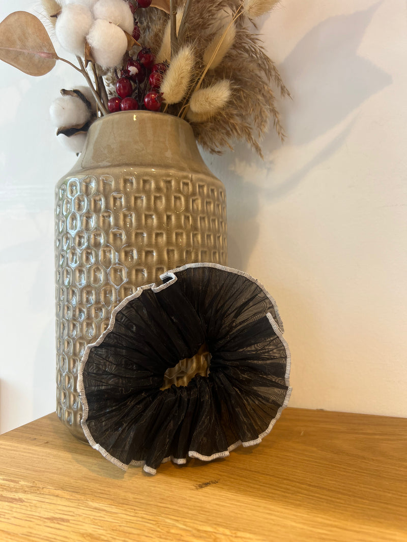 Chiffon Scrunchie Schwarz