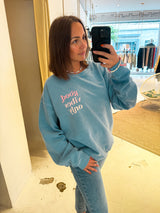 Good Vibes Only Crew Neck Hellblau