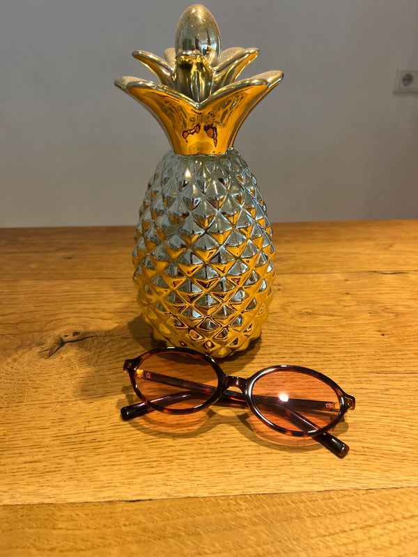 Schmale Sonnenbrille Oval Leo Pink