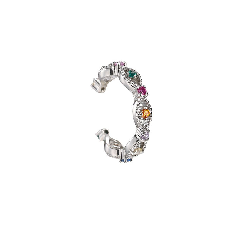 Mini Diamonds Eyes Vergoldete Ear-Cuffs Silber