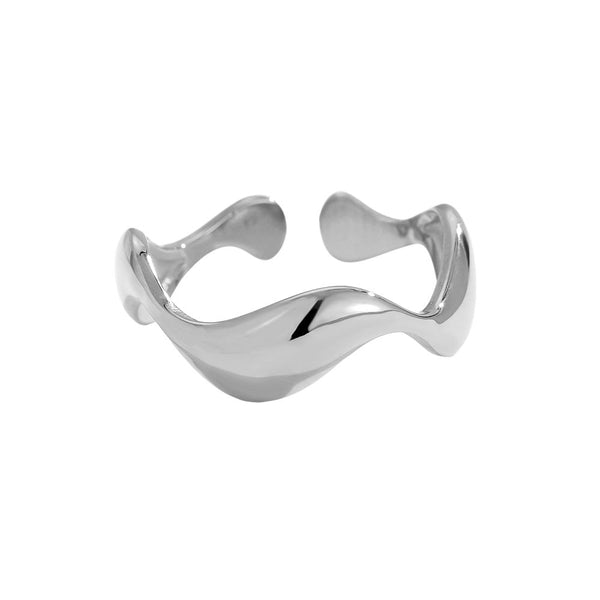 Many Waves Edelstahl Ring Silber