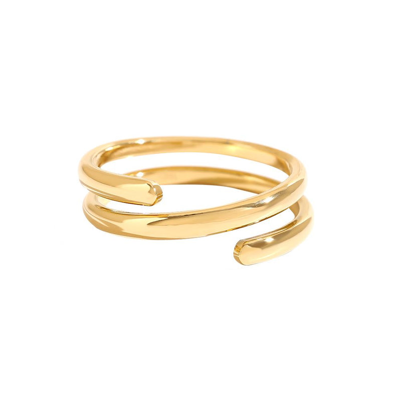 One Coiled Edelstahl Ring Gold