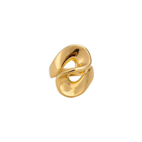 Doodle Twisted Edelstahl Ring Gold