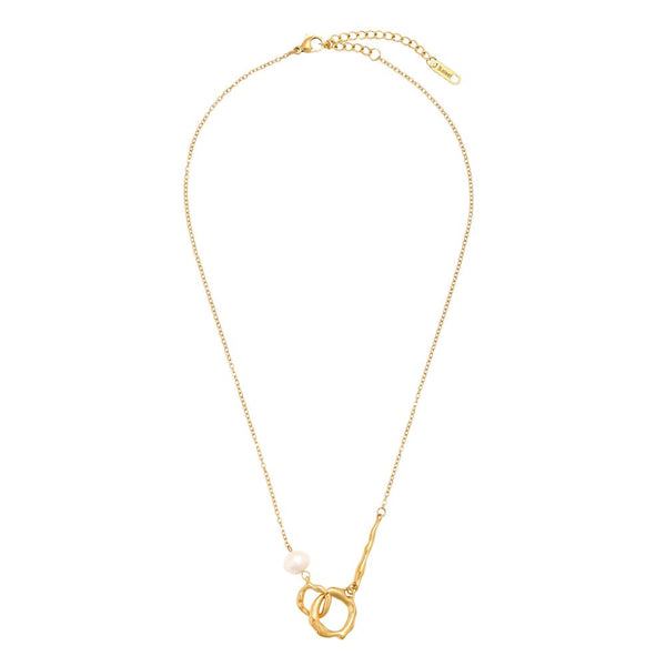 Pearl And Cycles Edelstahl Halskette Gold