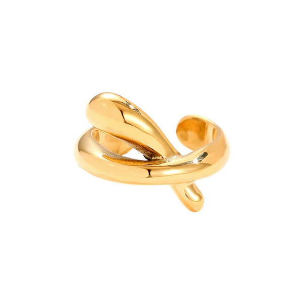 Almost Twist Edelstahl Ring Gold