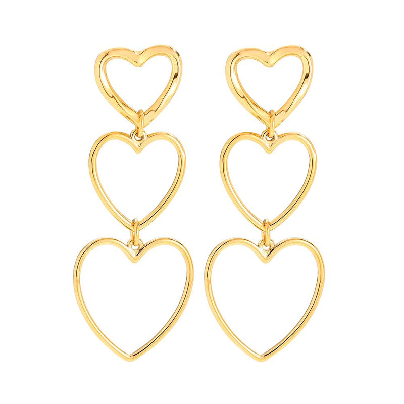 Heart Chain Edelstahl Ohrringe Gold