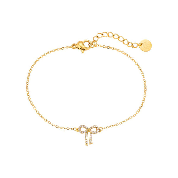 Bowtie With Diamonds Edelstahl Armkette Gold