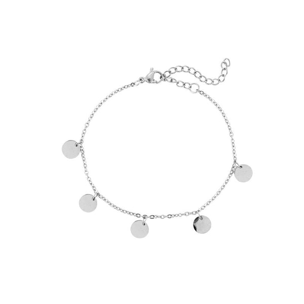Plättchen Edelstahl-Armband Silber