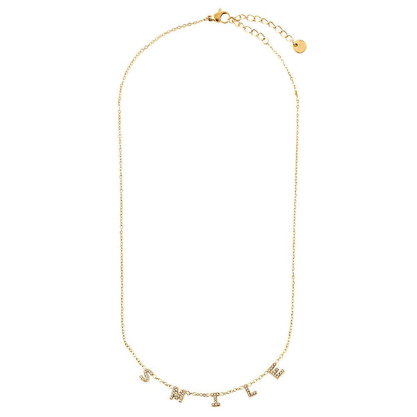 Diamond SMILE Edelstahl Halskette Gold