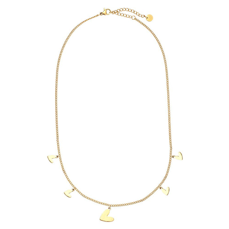 Cute Heart Edelstahl Halskette Gold