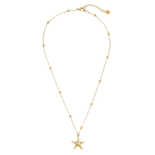 Sea Star Edelstahl Halskette Gold